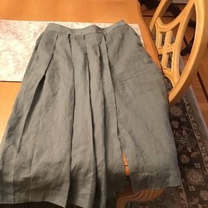 Zara size large linen split leg pleated pants